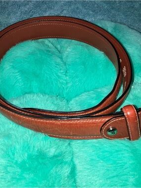 Fossil Men's Cognac Brown Leather Belt with Stitch Detail Size 40 New